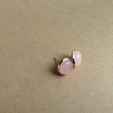 Rose Gold Rose Quartz stud Earrings
