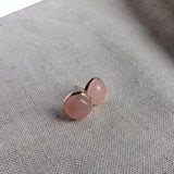 Rose Gold Rose Quartz stud Earrings