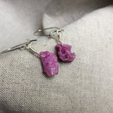 Raw stone Druzy Earrings, Pink Druzy Earrings, Drusy, Graduation Gift, Boho Jewelry,