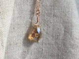 Rose Gold Crystal Necklaces, crystal drop necklaces,