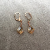 Crystal Rose Gold Pearl Earrings, rose gold earrings,