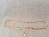 Layered Rose Gold and Pearl Necklace, bridesmaid gift, bridesmaid necklace, bridal party gift, bridal,party jewelry, Rose gold necklace