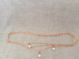 Layered Rose Gold and Pearl Necklace