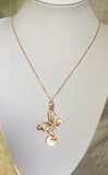 Rose Gold jewelry, Butterfly Initial Charm Necklace, Bridesmaid Jewelry, Rose Gold Jewelry, personalized necklace