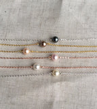 Rose gold solitaire Pearl necklace