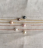 Rose gold Pearl necklace,  Pearl Rose Gold necklace, rose gold necklace, necklace