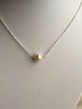 Rose gold solitaire Pearl necklace