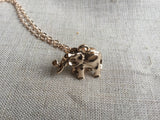 Animal jewelry, Wildlife kingdom Elephant necklace, Rose Gold elephant Charm Necklace, elephant, animal necklace, Rose gold charm, elephante