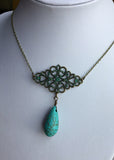Turquoise Filigree Necklac