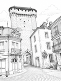 French Villages Coloring Book Bundle, 52 Printable Coloring Pages, France Travel Coloring Pages, Adult Coloring PDF, Instant Download