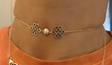 Pearl and Celtic knot choker in gold or silver