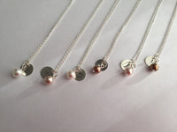 Initial and Pearl Bridal Necklaces