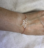 Rose gold Lotus Flower Bracelet, bridal jewelry, yoga jewelry, rose gold flower bracelet, silver lotus