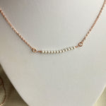 Pearl bar pendant and Rose Gold Necklace, bridesmaid gift,  mother of the bride, bridal pearl jewelry, gift for her, Pearl necklace