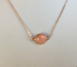 Rose Quartz Rose Gold necklace, Rose Quartz necklace, Bridal Jewelry, bridesmaids gift