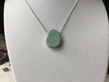 Raw amazonite stone necklace, aqua stone necklace