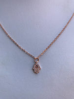 Hamsa hand charm, rose gold Hamsa hand necklace, Graduation gift, Boho necklace