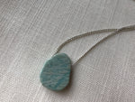 Raw amazonite stone necklace, aqua stone necklace