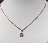 Rose gold hamsa hand necklace, hamsa hand charm, boho jewelry