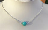 Turquoise necklace, layered choker necklace, turquoise jewelry, boho jewelry, solitaire, rose gold or gold choker, beaded necklace