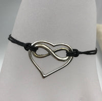 Heart and Infinity Symbol Bracelet, string bracelet, polyamory, many loves, infinite love bracelet, boho bracelet, forever love poly jewelry