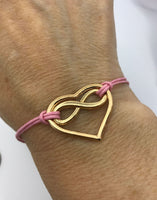 Heart and Infinity Symbol Bracelet, string bracelet, polyamory, many loves, infinite love bracelet, boho bracelet, forever love poly jewelry