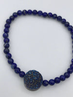 Blue Druzy and lapis lazuli bracelet, druzy beaded bracelet, layering bracelet, boho jewelry, lapis bracelet, druzy bracelet, drusy jewelry
