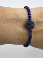 Blue Druzy and lapis lazuli bracelet, druzy beaded bracelet, layering bracelet, boho jewelry, lapis bracelet, druzy bracelet, drusy jewelry