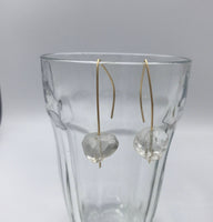 gold or silver threader crystal earrings, long crystal earrings, clear quartz earrings, boho earrings, chunky earrings, boho jewelry earring