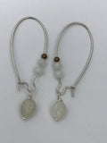 moonstone earrings, boho earrings, silver boho earrings, large drop earrings,