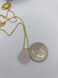 Rose Quartz gold or silver Necklace, Rose Quartz Pendant, pink necklace, layering necklace, bridesmaid gift,