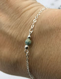 Tiny turquoise and silver bead Choker, dainty turquoise, silver bead bracelet, layering choker or bracelet, silver bracelet, silver choke