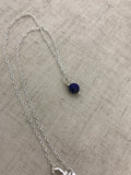 Lapis lazuli choker necklace, petite lapis choker, navy blue stone choker