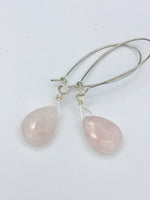 Rose quartz silver earrings, gold earrings, pink stone, pink earrings, blush pink, boho earrings, gift for her, handmade, jewelry, earrings,