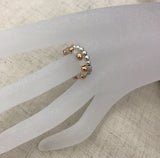Rose gold and white agate ring, beaded ring, rose gold ring, white agate ring, stackable rings,