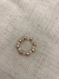 Rose gold and white agate ring, beaded ring, rose gold ring, white agate ring, stackable rings,