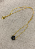 Black agate necklace, black agate, minimalist choker, necklace, elegant necklace, black jewelry,