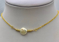 Coin pearl choker necklace, bridesmaid choker, bridesmaid gift, boho layered choker,