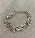 Chunky silver bracelet, multi strand silver bracelet, layered bracelet, chunky bracelet, boho bracelet,