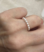 pearl ring, tiny pearl ring, bridesmaid gift, bridesmaid ring, mothers day gift, simple pearl ring, dainty pearl ring, pearl jewelry, bridal