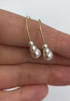Pearl, gold hoop pearl earrings, silver hoop pearl earrings, small hoops, pearl earrings, boho hoop earrings, silver hoops, bridesmaid gift,