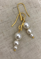 Minimal Graduated pearl Earrings rose gold, gold or silver