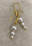 Minimal Graduated pearl Earrings rose gold, gold or silver