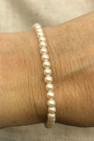 Simple Dainty Pearl Bracelet, flower girl gift, bridesmaid, mother of the bride, bridal party jewelry, classic bracelet, recycled,