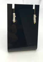 Freshwater pearl earrings, minimalist, sleek, modern, in gold or silver