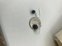 Titanium blue raw druzy stone earrings, raw stone earrings in Rose gold, gold, silver, bronze or gunmetal black,