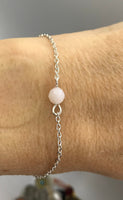 Blush pink opal bracelet October birthstone in rose gold, gold, or silver