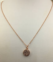Dainty druzy necklace in Rose gold, gold or silver