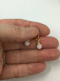October birthstone Dainty faceted Pink opal dangle earrings in Rose gold, gold or silver lovely bridesmaid gift