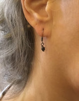 Celestial Teeny Tiny star drop earrings with Botswana agate or jasper, dainty boho jewelry gift for her,